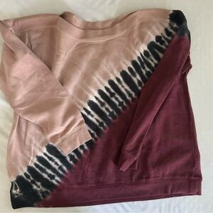 Pink and Burgundy Tie-Dye Sweatshirt